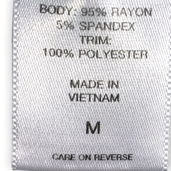 New York & Co Cream Pleated Ruffle Front Scarf Sleeveless Shell Top M (A-008) - Picture 7 of 8